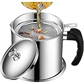 SOFTSOLD Oil Strainer Pot Grease Can - Stainless Steel Cooking Grease Container, Reuse Oil Storage (Best Oil Shaver) Can Cont