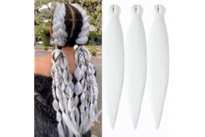 YDDM Capelli Per Treccine Africane Extension Trecce Bianche Braids Extension 26 Pollici 3packs Extension Per Treccine Africane Extension Capelli Per Trecce Braiding Hair(26 pollici, 60#)