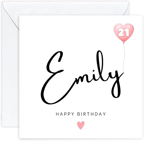 Personalised 21st Birthday Card – Twenty-First Birthday Card for Twenty-One 21 Year Old Women – Custom Unique Keepsake Girls | Daughter | Granddaughter | Niece | Sister | Her | Female | Wife (Age 21)