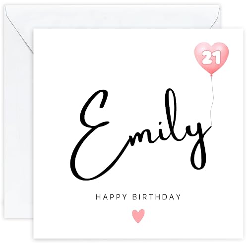 Personalised 21st Birthday Card – Twenty-First Birthday Card for Twenty-One 21 Year Old Women – Custom Unique Keepsake Girls | Daughter | Granddaughter | Niece | Sister | Her | Female | Wife (Age 21)