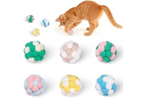 ORYIAH Juguetes para Gatos Pelotas Bolas para Gatos con Campana Juguete para Gatos para Gatito, Juguete Masticar para Ejercicio Animal Doméstico Gato y Cachorro