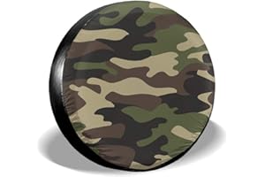 LEWIUZR Reserveradabdeckung 15 Zoll Braune Armee-Tarnung Tragbar Polyester Reserverad Reifenabdeckung Radkappen Universal Fit Universal Ersatz Reifen Abdeckung Für LKW RV SUV 70-75cm