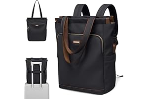 ‎GOLF SUPAGS GOLF SUPAGS Convertible Laptop-Rucksack für Frauen Casual Daypack Notebook Tote Bag für Arbeit Hochschulen Reisen Freizeit (Schwarz)