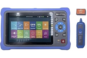 Elfcam® - OTDR pour FTTH, 26dB/24dB Monomode 1310nm / 1550nm, Portable 4 en 1 OTDR + VFL+ OPM + OLS, OTDR Testeur Fibre Optique/Réflectomètre du Domaine Optique, Jusqu’à 100km (ELF-5800)