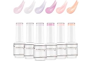 ‎NICEDECO Nicedeco Rubber Base Gel Set - 8ml 6 Farben UV Gel Soak Off Set 6-38