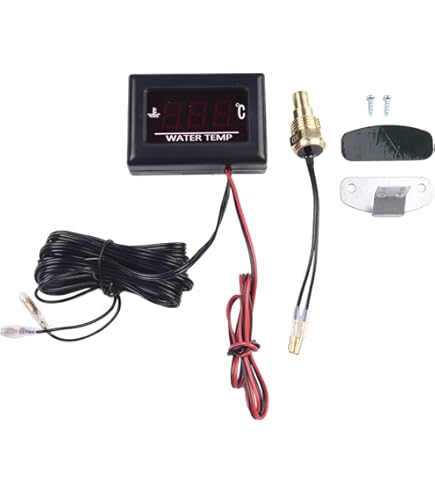 KIMISS Adattatore Temperatura Acqua Per Moto - Per Tubi 18 Mm, In Lega Alluminio, Con Morsetti In Acciaio