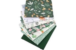 BKRDTY Tela de Retazos 7 piezas Tela de Patchwork 50 * 50cm Tela de Algodón de Floral para Manualidades Ropa de Muñeca Ropa de Bricolaje Costura y Patchwork