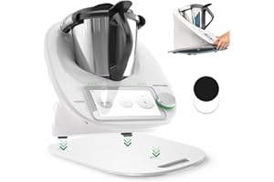 PACK IT CHIC für Thermomix TM6 / TM5 Gleitbrett Acryl, Rollbrett für Thermomix Vorwerk Küchenmaschine TM6 TM5 Zubehör Unterlage Brett, Hochwertiger Gleiter aus Premium Acrylglas für Thermomix, Weiß Hochglanz