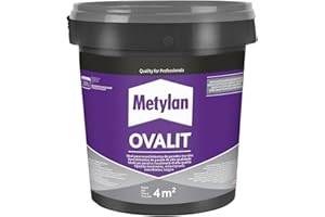 Metylan Ovalit Colla potente per l'applicazione di tessuti murali, Super colla per parati tessili, juta, fibra di vetro, Adesivo resistente all'umidità utilizzabile su substrati difficili, 750 g