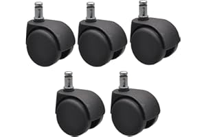 WAGNER DESIGN YOURSELF WAGNER Roulettes de chaise de bureau/Roulettes pivotantes - DUR - kit de 5 parties - diamètre Ø 50 mm, freiné par intervalles, axe 11 x 20 mm, capacité de charge 50 kg/roulette - 02500161