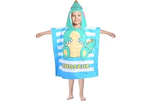 BIQIQI Toalla de Baño, Poncho de Playa con Capucha Bañera Ducha Nadar Piscina. Dibujos Animados. Manta Infantiles Niños 2-8 años
