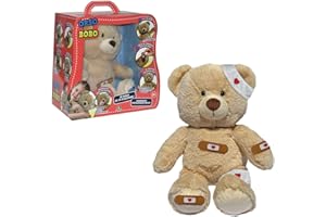 ORSO BOBO, Orsacchiotto con funzioni elettroniche, da curare con medicazioni e bande, parla in francese, giocattoli per bambini dai 3 anni in su, GIOCHI PREZIOSI, ALR00