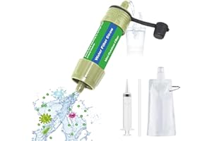 GINDOLY Filtr do wody outdoorowy, 5000 l, mini filtr do wody, na kemping, wędrówki, podróż, w sytuacjach awaryjnych, gotowość do aktywności na świeżym powietrzu, ratujący życie