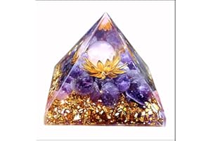 BLISSB Healing Crystals Pyramide en Cristal d'améthyste Crystal Pyramide Orgonite pour Reiki Guérison Méditation Yoga Pyramide d'Orgone Chakra 60mm