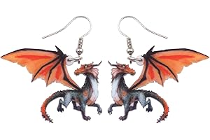 NEWEI Acrylic Dragon Earrings Dangle for Women Girls Dragon Gift Jewelry Charms