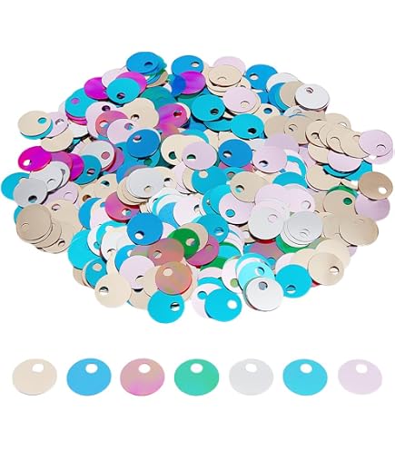 Paillettes Argentate 10mm 20mm 30mm - Forate - Per Cucito, Gioielli, Matrimoni - Fai Da Te - Foto 2