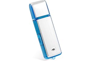 Helterfolg 8GB Dictaphone, Voice Activated Tape Recorder with Noise Reduction, USB Rechargeable Metal Case Digital Recorder for Lectures Meetings (Gray with Blue Border)