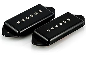 VANSON AlNiCo V P90 Dog Ear Single Coil Pickups, Neck & Bridge, Black DE90 (SET)