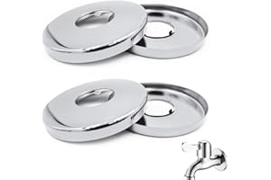 AOOTUERL Rosace Mitigeur Douche Acier Inoxydable, 4 Pièces Rosace Robinet, Chromées Rosasse Ouvrante Robinetterie, Pour Robinet De Douche/Robinets Muraux D'eau Chaude Et Froide/Cuisine(27 mmx70 mmx10 mm)