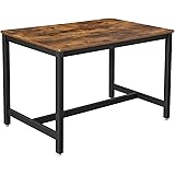 VASAGLE eettafel voor 4 personen, keukentafel, eettafel, 120 x 75 x 75 cm, salontafel, woonkamer, eetkamer, ijzeren frame, ee
