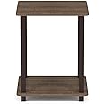 Furinno Simplistic 2-Pack End Table, Side Table, Nightstand, Walnut/Brown, 39.6 x 39.6 cm (2-Pack)