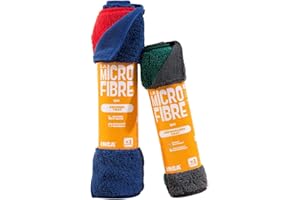 INGA - Pack de 4 Microfibres Lavables : 2 Absorbent-Tout + 2 Dépoussièrent-Tout - Très Efficaces, Polyvalentes Toutes Surfaces - Ultra Durables 5 Ans - Fabriqué en Europe