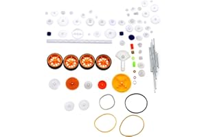 Create idea Juego de 78 piezas de cinturón de eje de engranaje de coche de juguete, paquete de accesorios de modelo, proyecto de robot de avión RC surtido