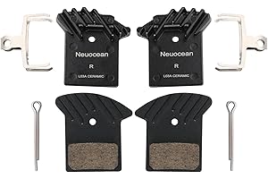 NEUOCEAN 2 pares pastillas de freno disco hidráulicas con aleta de refrigeración, pastillas de freno bicicleta cerámica para SRAM XO XX Avid Elixir 1 3 5 7 9 R CR ER DB1 DB3 DB5 y freno de aceite NUTT