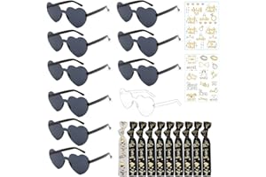 HIQE-FL 22 stuck Jga Brille Team Braut Armbänder,Herz Sonnenbrille,Jungesellinnenabschied Frau Accessoires,Bride Armband,Party Sonnenbrillen Set Herz,JGA Deko Accessoires