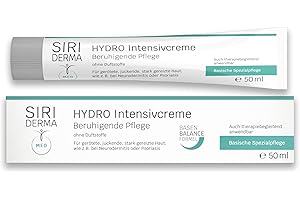 ‎SIRIDERMA SIRIDERMA HYDRO Intensivcreme – Pflege für gereizte, juckende Haut bei Neurodermitis, Psoriasis & Rosacea | Lindert Juckreiz & Brennen, reduziert Rötungen | Ohne Parfum, 50 ml