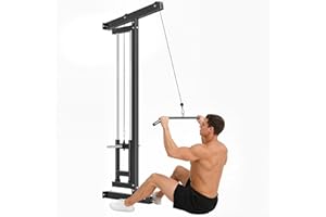 SPORTNOW Appareil de Musculation Mural, Station de Traction, Station de Musculation Multifonction, poulie Haute et Basse, 2 poulies, Barre de Traction entraînement Domicile, Fitness, Gym, Maison