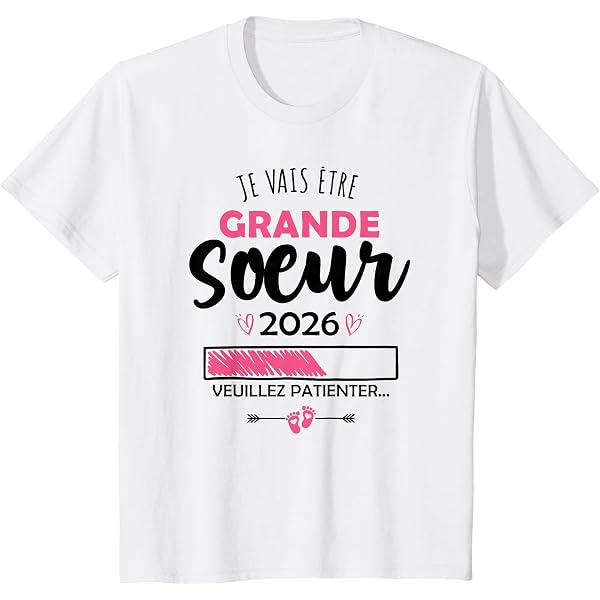 T-shirt "Future Grande Sœur 2026" Avec Panda - Annonce Naissance Cadeau Pour Grande Sœur - Coton Léger
