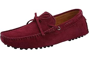 Jamron Hommes Doux Daim Chaussures de Conduite Fait Main Mocassin Chaussons Loafers Grande Taille