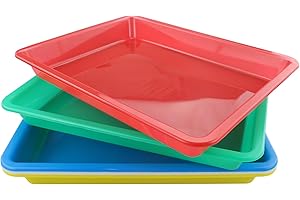 ZCYKJ 5 vassoi in plastica, antiscivolo, multicolore, vassoi da gioco, attività artistiche, organizer per scuola, casa, artigianato, pittura, progetti fai da te, forniture organizzative (28 x 21 x 3 c