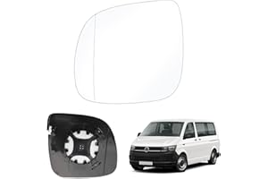 JUDANNA Remplacement de vitre de rétroviseur pour VW T5 T6 Transporter Caravelle, rétroviseur extérieur droit, remplacement de vitre de rétroviseur chauffant compatible avec T5 2010-2015 T6 2016-2021 (gauche)