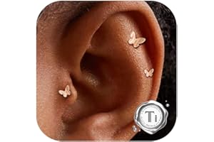 Adramata 3 Stück 16G Helix Piercing | G23 Titan Labret | Innengewinde Tragus/Conch Ohrringe | Hypoallergen Lippenpiercing | Knorpel Conch Ohrringe Piercing Ohr 6/8/10MM | 3x Einzelne Stecker