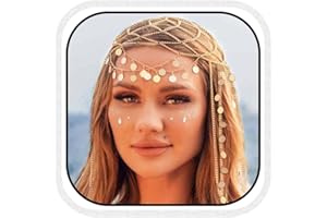 Unicra Sequin Headband Gold Tassel Headpiece Head Chain for Women (Gold, One Size)