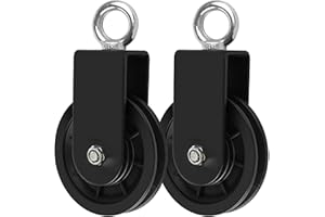 YITOBICI Block Umlenkrollen, Seilrolle mit U Haltebügel, 360° Kabel Pulley,für Seile DIY Gym Fitnessgeräte Kabelmaschine Drahtseilrolle, 2PCS