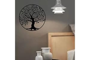 LIKEUDO 50cm Wall Hängende Lebens Baum Metall Wanddekoration Wohnzimmer Wandkunst Dekoration Wandbild Ornamente Family Geometrische Dekor
