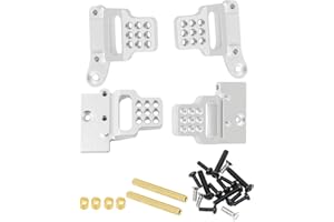 HopsupRC Aluminum Front Rear Adjustable Shock Towers Upgrades Parts for Traxxas 1/18 TRX4M,Alloy Front Rear Shock Hoops Shock Towers Hops Up for Traxxas 1/18 TRX4M,Silver