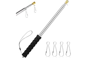 Risipu 8.2FT Telescopic Flag Pole,Stainless Steel Handheld Portable Extendable Retractable Flagpole with Anti-Slip Grip Clip for Tour Guide Festival Teaching Pointer (8.2ft - Black)