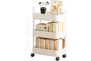 APUJENT Carrito De Almacenaje con Ruedas - Carrito De Almacenamiento BañO, Carro de Almacenamiento de 3/4 Niveles deslizable hacia afuera, Carro de Almacenamiento Carro de refrigerios para Cocina, Dormitorio