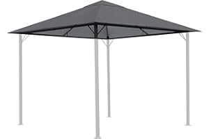 QUICK STAR Tetto di ricambio per gazebo da giardino, 250 g, 3 x 3 m, grigio RAL 7012, rivestimento di ricambio