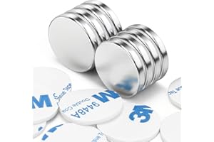 Wzone 20x3mm Imanes Adhesivos de Neodimio, 8 Piezas Imanes Redondos Extra Fuertes Mini Imanes para Refrigerador Tablero Puerta Pizarra Bricolaje Oficina