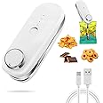 KASTWAVE Mini Bag Sealer, 2 in 1 Handheld Bag Sealer Portable Chip Bag Sealer Heat Sealer Food Sealer Bag Sealer Heat Seal Sealer Machine for Chip Bags Food Home Snack Storage (White)