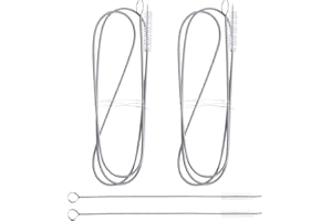MELEBELLOT 4 Stück Reinigungsbürsten,150cm/17cm Kühlschrank Abfluss Abflussreiniger Bürste/Milchschlauch Rohrreinigungsbürste,Für Aquarienschlauch,Teekanne Düse,Espresso Machines,Trinken Strohhalme(silver+white)