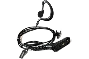 HYSHIKRA Walkie Talkie Security Earpiece Headset Compatible with Motorola DP3400 DP4400 DP4800 DGP4150 XiR-P8200 Radio G Shape Ear Piece with Mic and PTT (1 pack)