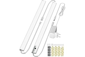 ‎JUSLACO Unterbauleuchte küche LED Dimmbar, 40CM Schrankbeleuchtung Mit Hand-Sweep Sensor, 3 Farbmodi Unterschrank Beleuchtung küche 2700/4000/6500K, LED leiste Nachtlicht für Werkbank,Kleiderschran (2)