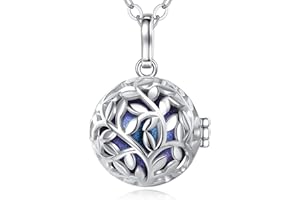 EUDORA Harmony Ball Naszyjnik z wisiorkiem w kształcie drzewa życia z muzyką dzwoniącą kulką życzeń ciąża meksykańska Bola wisiorek naszyjnik dla kobiet biżuteria najlepszy prezent, 76 cm + 114 cm, Miedź Posrebrzane Miedź