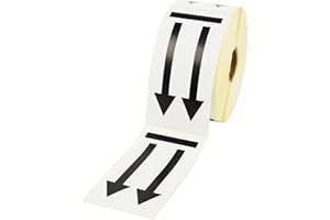 Prolac selbstklebende Versandetiketten mit Warnhinweisen – Doppelpfeil – hier oben, Größe: 50x100 mm/ 500 Stück, haftende Umzugsetiketten, Etiketten selbstklebend